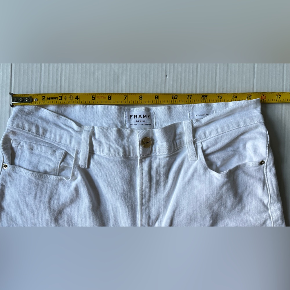 FRAME‎ Women’s Jeans Wide Leg Le Vintage Crop High Rise White size 31 - Picture 6 of 10